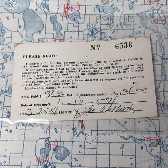 Vintage Gym Membership Card Silhouette Figure Contour Salon by American Health S - Picture 2 of 2